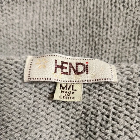 Hendi  Whimsy Y2K Long Cardigan Gray Ruffle Asymmetrical Size M/L Sweater - Picture 4 of 8